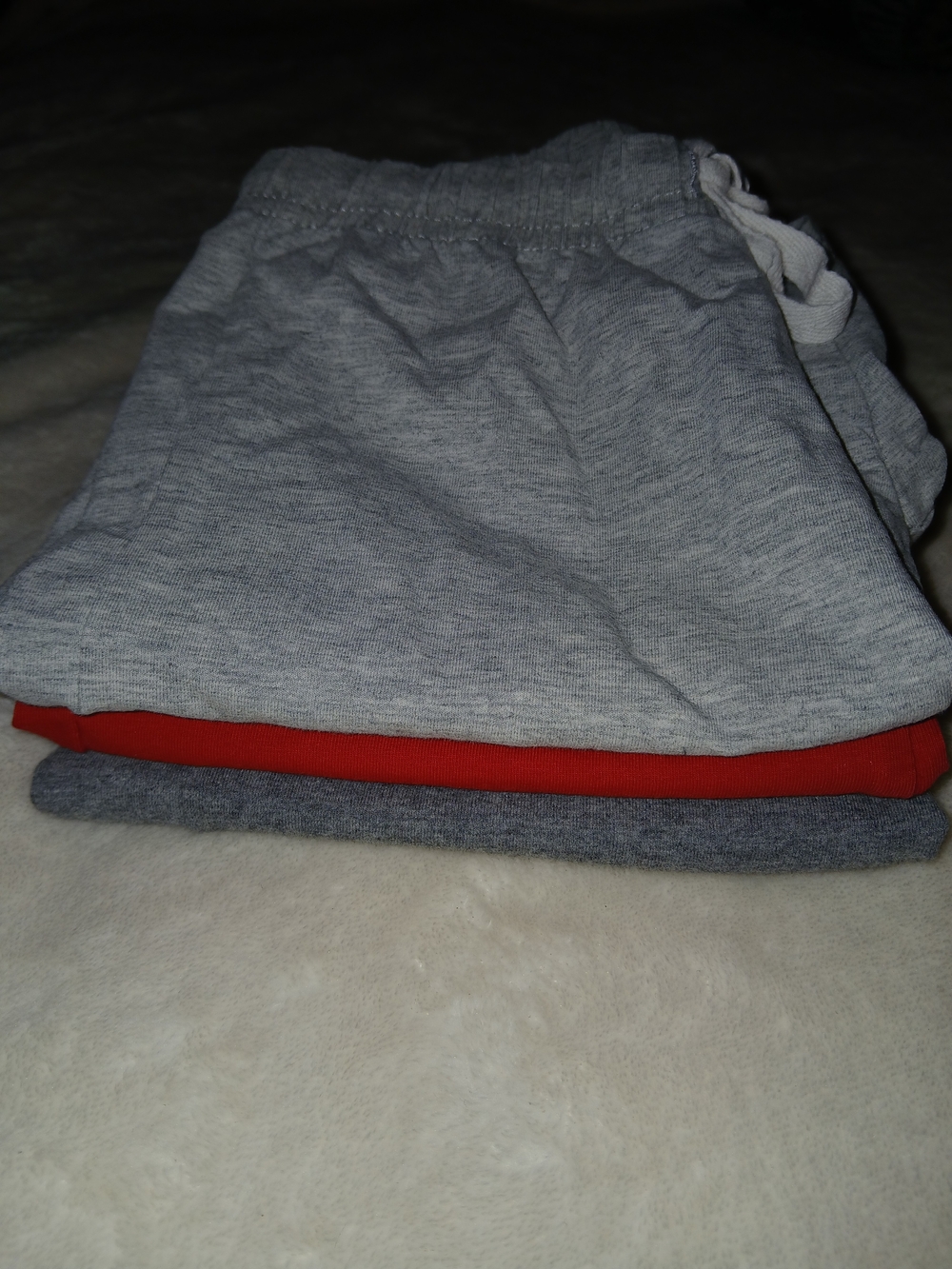 Kids Drawstring Shorts 3-Pack - Red and Gray - Picture 4 of 4